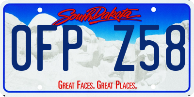SD license plate 0FPZ58