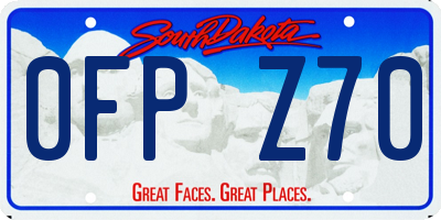 SD license plate 0FPZ70