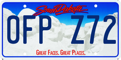 SD license plate 0FPZ72
