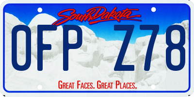 SD license plate 0FPZ78