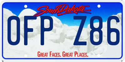 SD license plate 0FPZ86