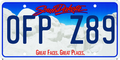 SD license plate 0FPZ89