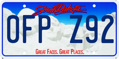 SD license plate 0FPZ92