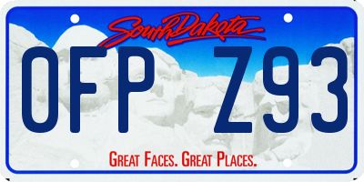 SD license plate 0FPZ93
