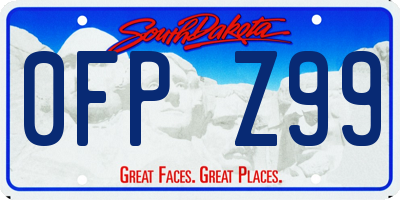 SD license plate 0FPZ99