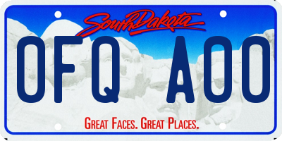 SD license plate 0FQA00