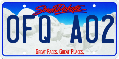 SD license plate 0FQA02