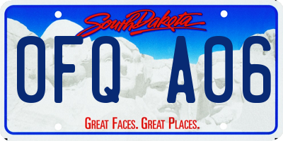 SD license plate 0FQA06