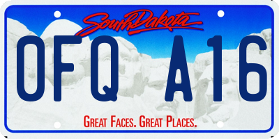 SD license plate 0FQA16