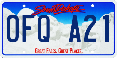 SD license plate 0FQA21