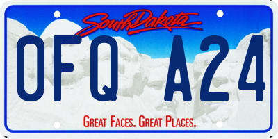 SD license plate 0FQA24