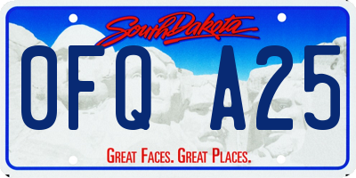 SD license plate 0FQA25