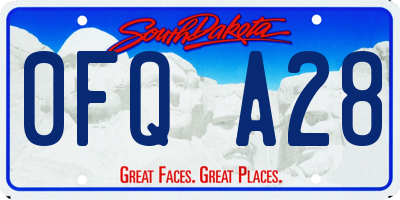 SD license plate 0FQA28