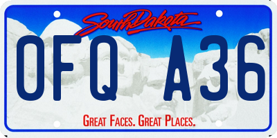 SD license plate 0FQA36
