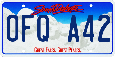 SD license plate 0FQA42