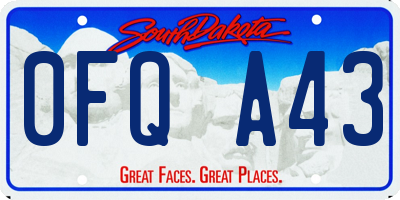 SD license plate 0FQA43
