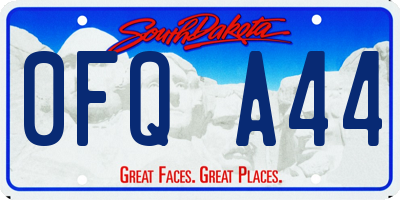 SD license plate 0FQA44
