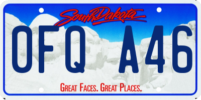 SD license plate 0FQA46