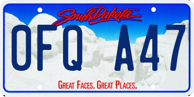 SD license plate 0FQA47