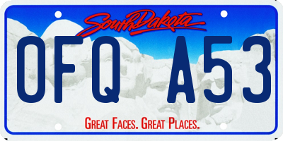 SD license plate 0FQA53