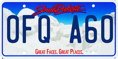SD license plate 0FQA60