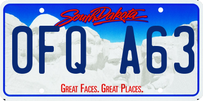 SD license plate 0FQA63