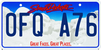 SD license plate 0FQA76
