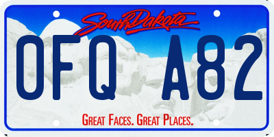 SD license plate 0FQA82