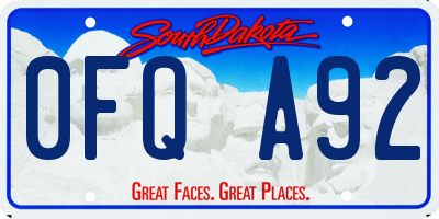 SD license plate 0FQA92