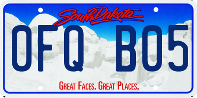 SD license plate 0FQB05