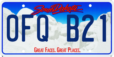 SD license plate 0FQB21