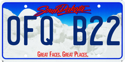 SD license plate 0FQB22