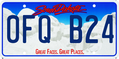 SD license plate 0FQB24