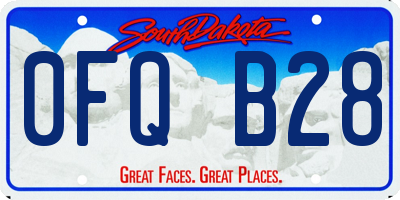 SD license plate 0FQB28