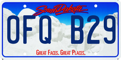 SD license plate 0FQB29