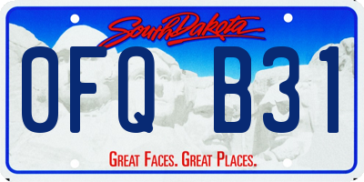 SD license plate 0FQB31
