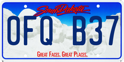 SD license plate 0FQB37