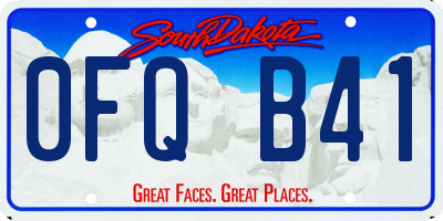 SD license plate 0FQB41