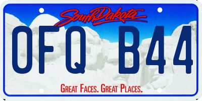 SD license plate 0FQB44
