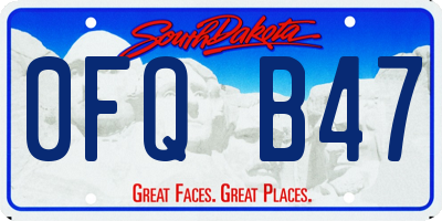 SD license plate 0FQB47