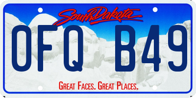 SD license plate 0FQB49