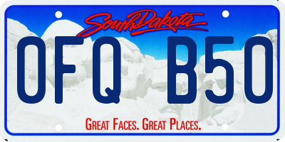 SD license plate 0FQB50