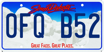 SD license plate 0FQB52