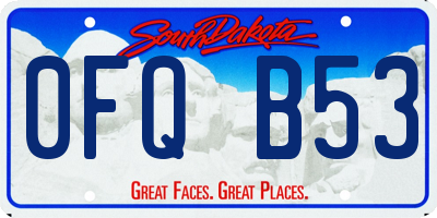 SD license plate 0FQB53