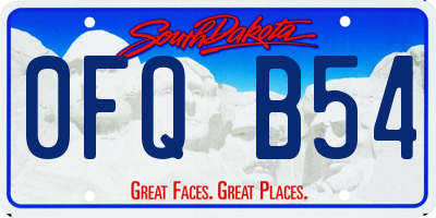 SD license plate 0FQB54