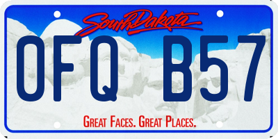 SD license plate 0FQB57