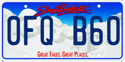 SD license plate 0FQB60