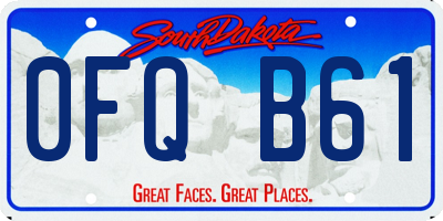 SD license plate 0FQB61