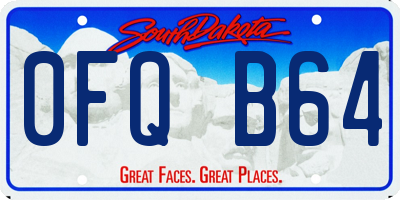 SD license plate 0FQB64