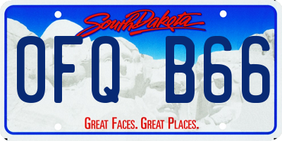 SD license plate 0FQB66